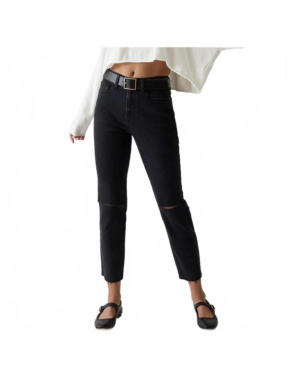 Pacsun Stretch Black Ripped Vintage Skinny Jeans NWT Raven Rip Size 26